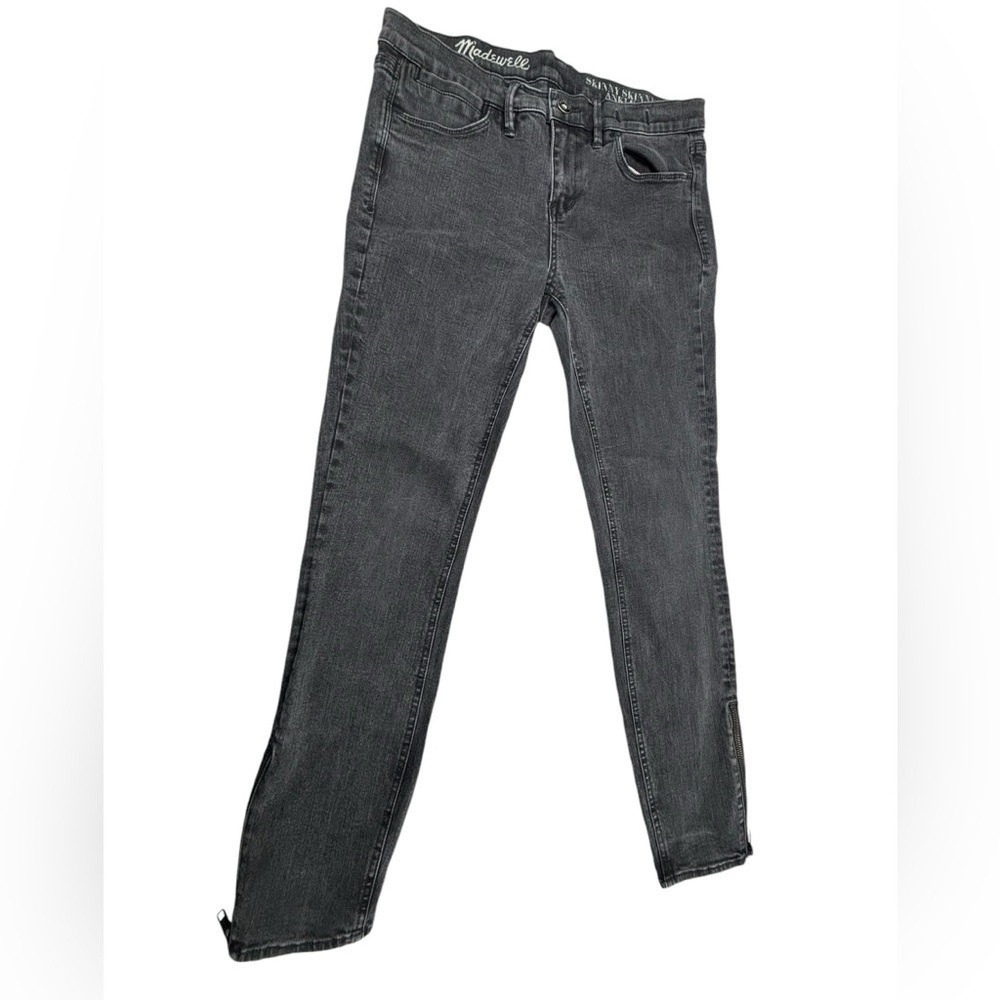 Madewell- skinny skinny zipper ankle jeans- Size 29- Black Frost
